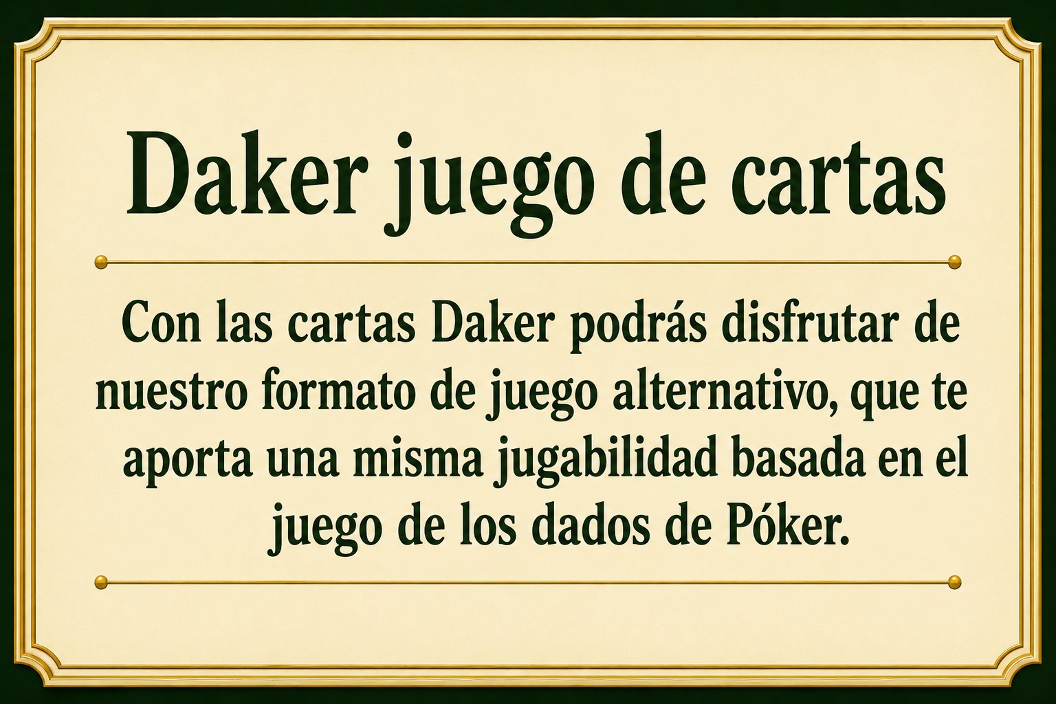 Daker juego de cartas